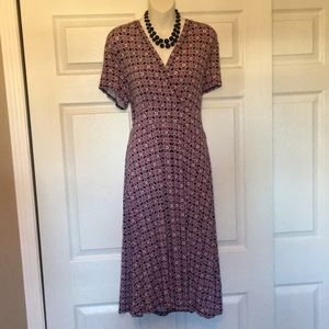 Pink, black & white flowered dress, large